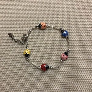 Multicolored lady bug bracelet